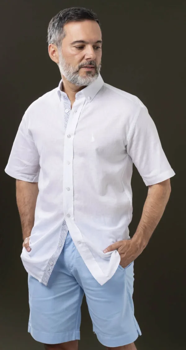 CAMISA 70% LINO MC