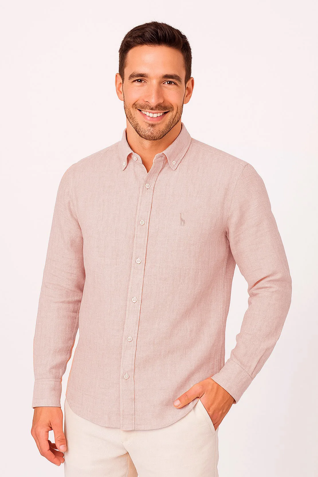 CAMISA 100% LINO SLIM FIT MC