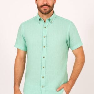 CAMISA 100% LINO SLIM FIT MC