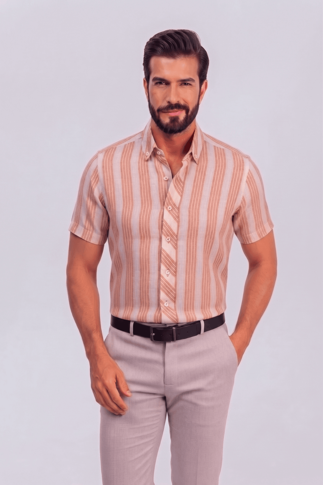 CAMISA MANGA LARGA EFECTO LINO
