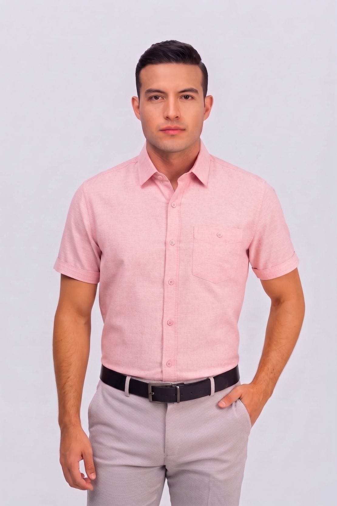 CAMISA MC EFECTO LINO