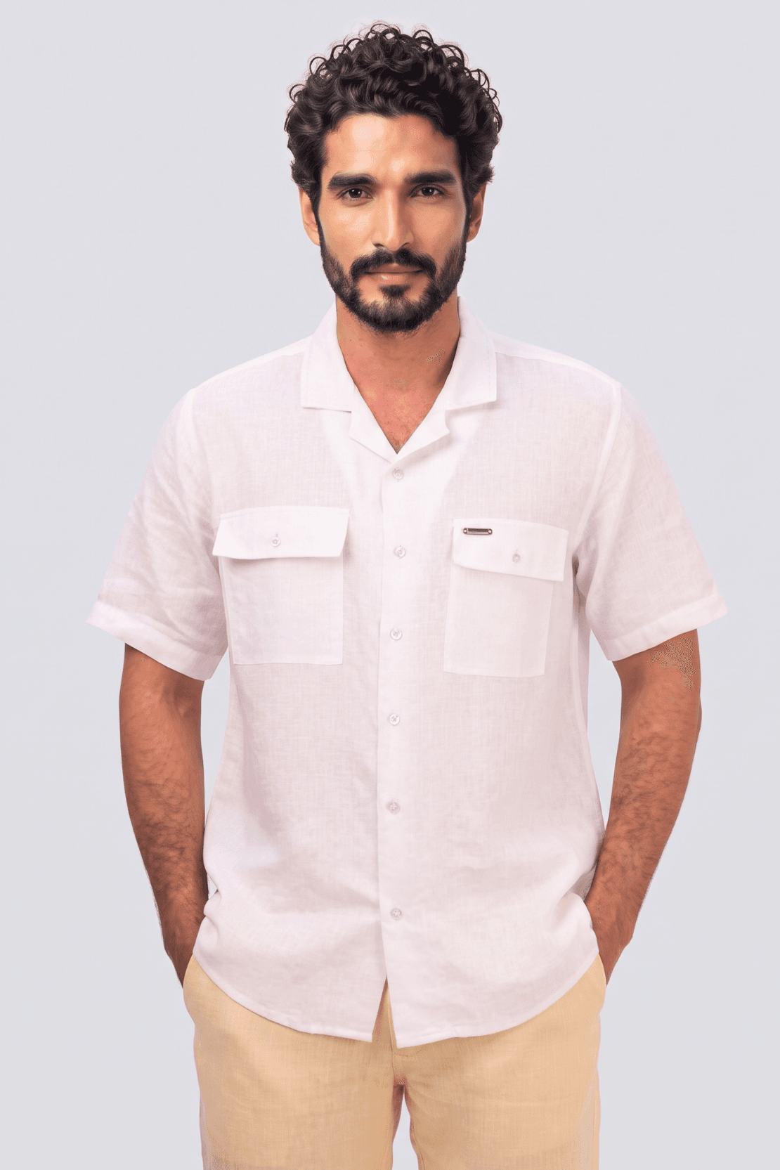 CAMISA MC 100% LINO ITALIANO