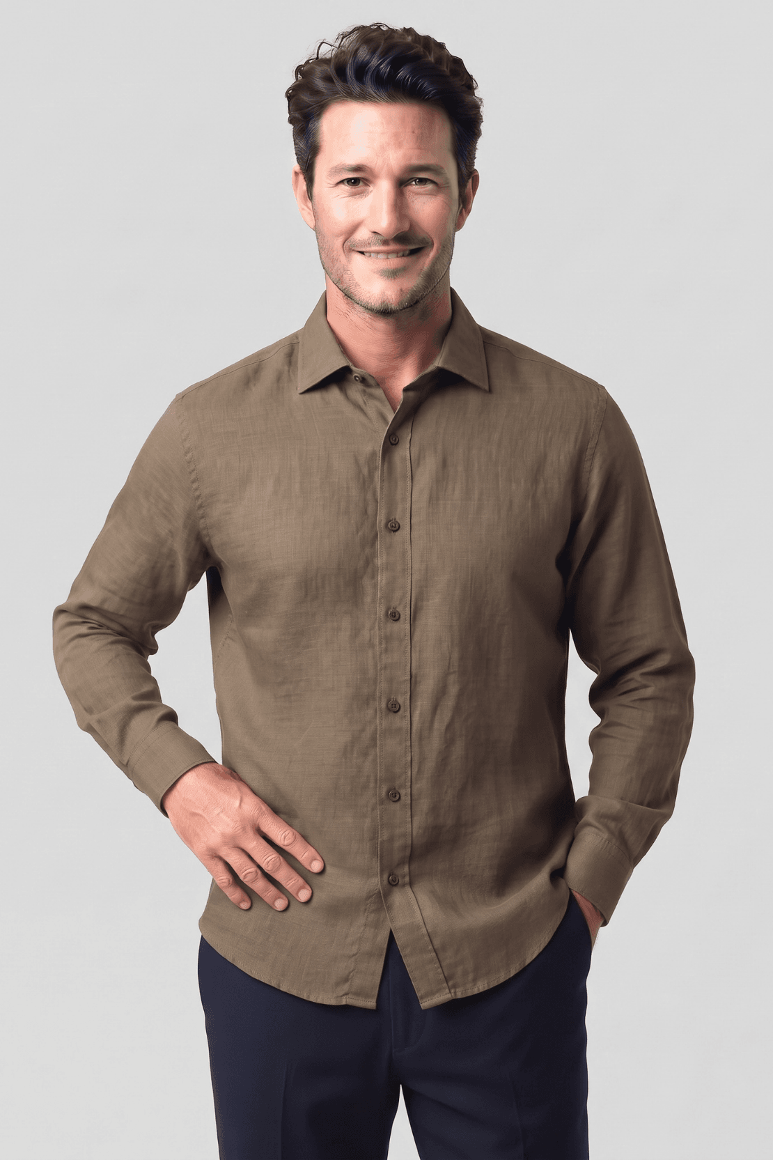 CAMISA 100% LINO MC
